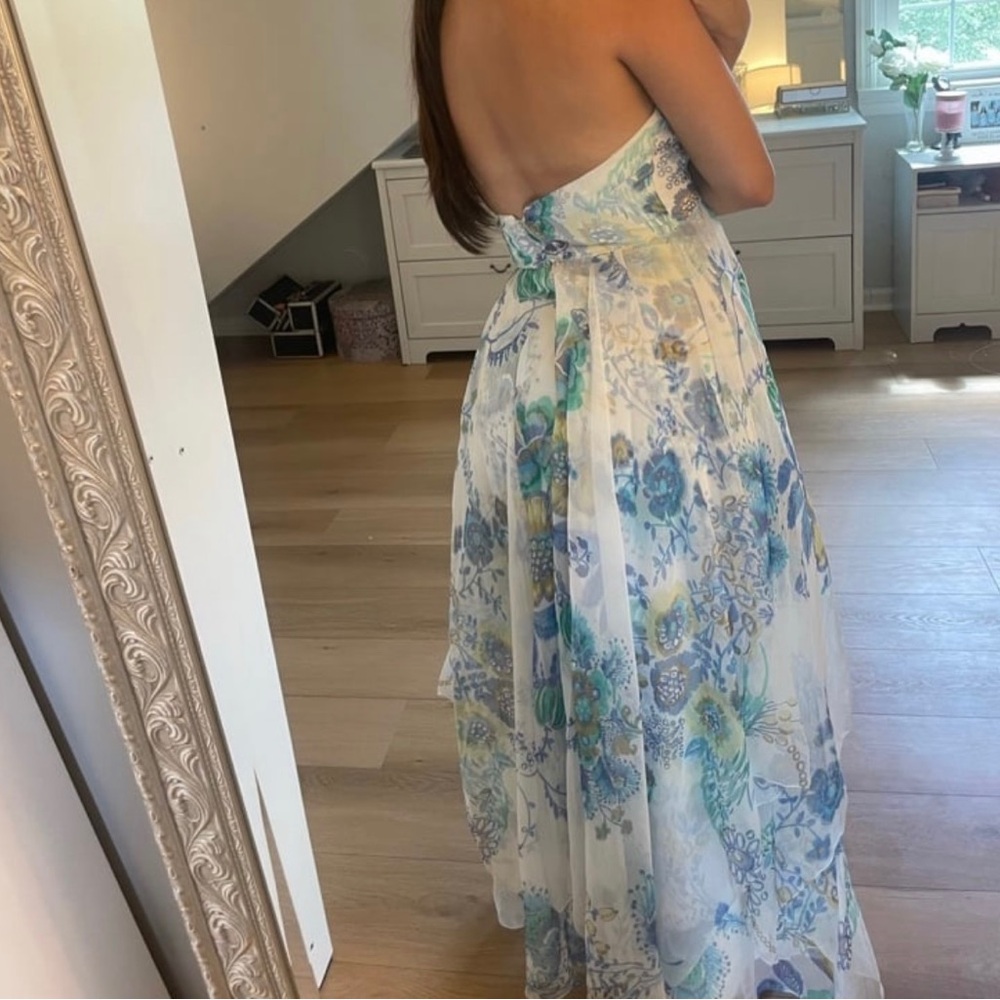 Floral Maxi Dress - Blue and Green - Picture 3 of 6
